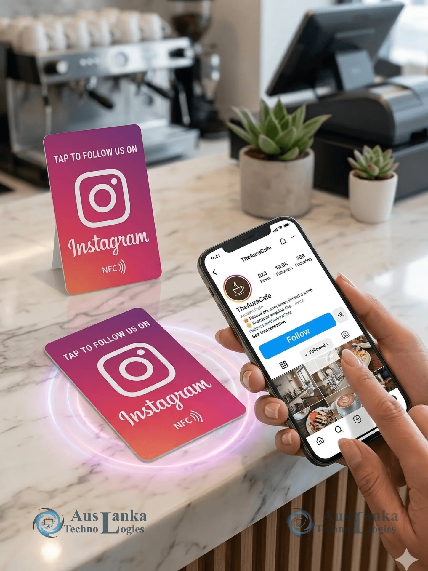 Smart NFC Tap-to-Follow Card | Facebook, Instagram & WhatsApp Business Connections All in One Printer